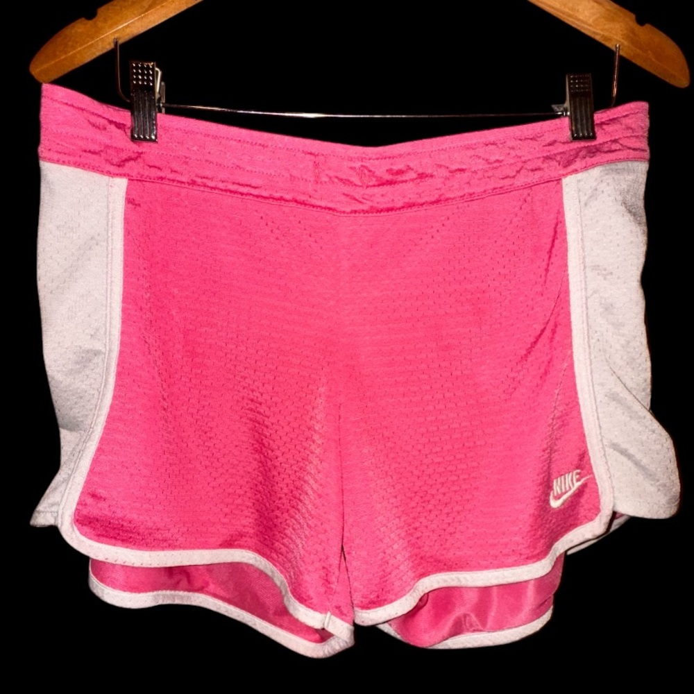 Nike Women's Athletic Shorts in Pink and White